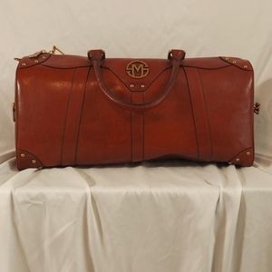 S. MCKELLAR designer brown leather duffle bag travel bag Rare